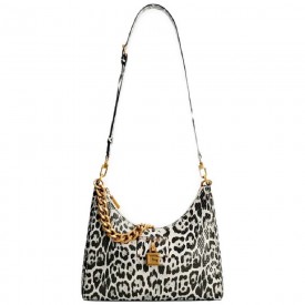 GUESS CENTRE STAGE HOBO ΤΣΑΝΤΑ   HWLB8504020 BLACK/WHITE LEOPARD